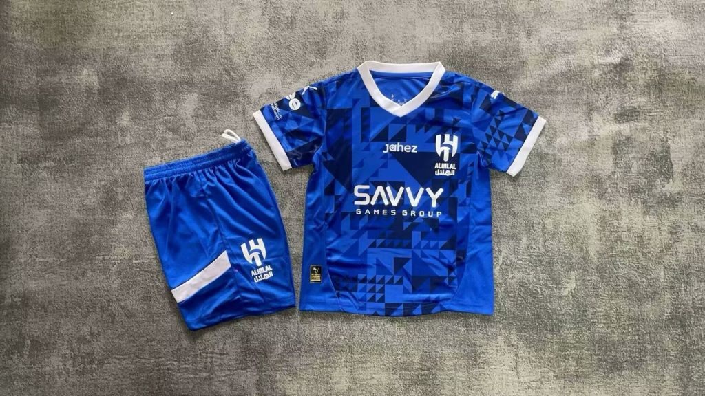 Al-Hilal Saudi Kid Soccer Kits with t-shirt and short Soccer Jersey Children Football Kits Football t-shirt Soccer Tracksuits