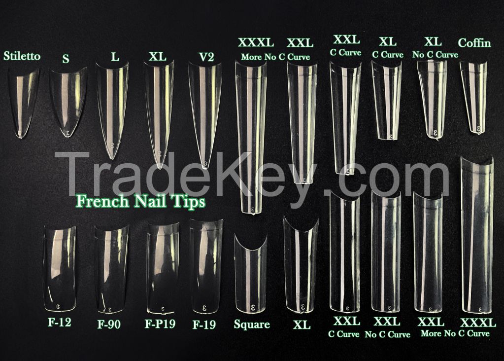 New Arrival XS XXS Short Coffin Almond Full Cover Matt Nail Tip Custom Logo Wholesale Stiletto Square Clear Nail Tips Sample Box