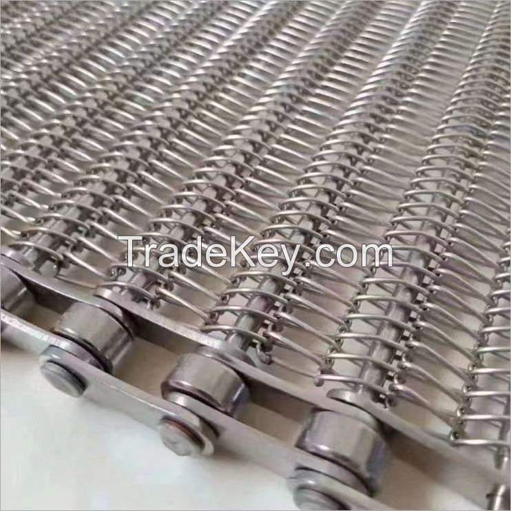 Chain driven wire mesh conveyor belt