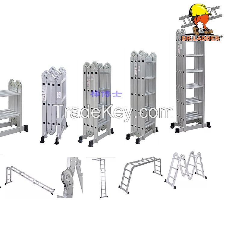 3.8M length single straight aluminum telescopic ladders high quality