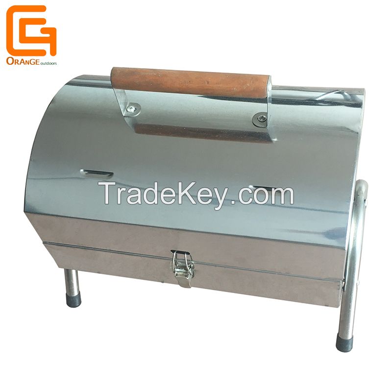 Stainless Steel Outdoor Used Barrel Charcoal Grill for Garden Camping Balcony BBQ