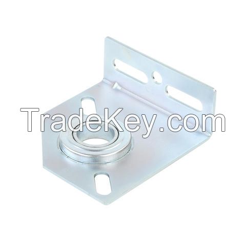 Garage door hardware bearing support bracket