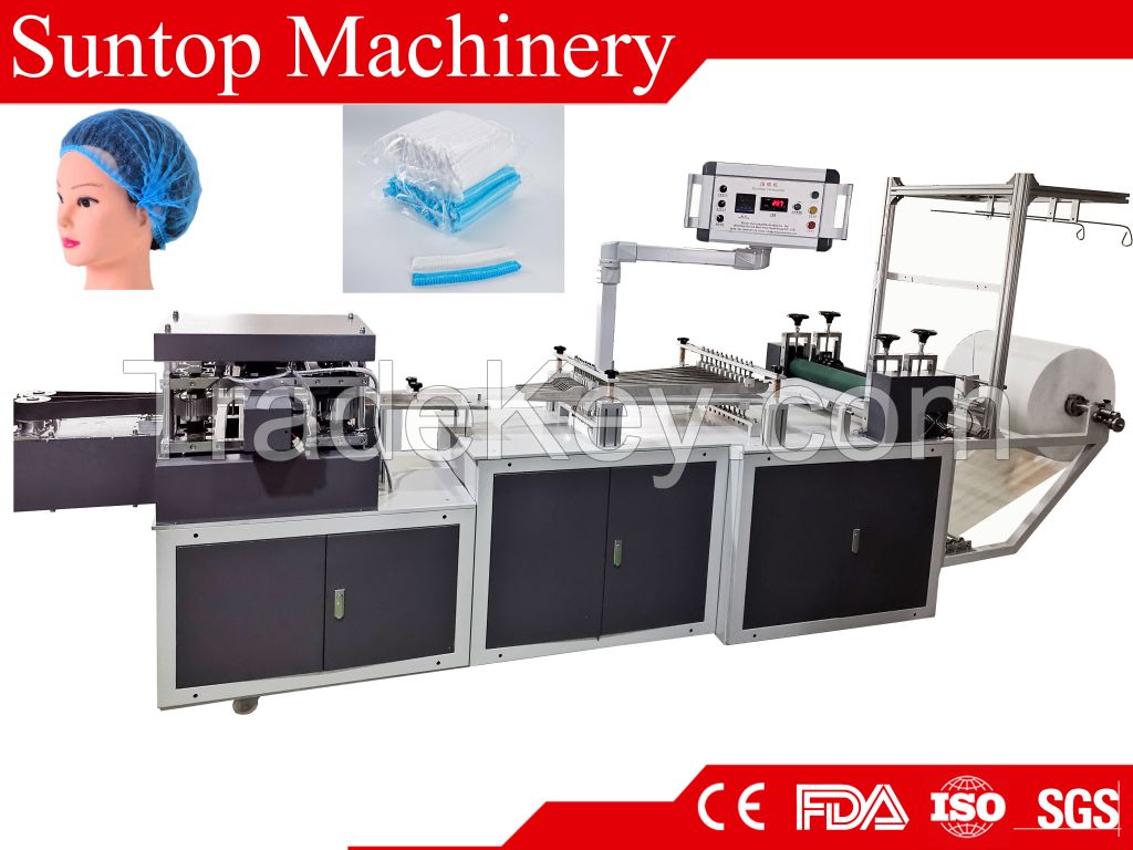 Disposable bouffant cap making machine