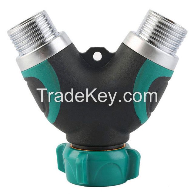 high quality Plastic Y-shaped double flow valve joint garden watering tool  Garden Water Connectors