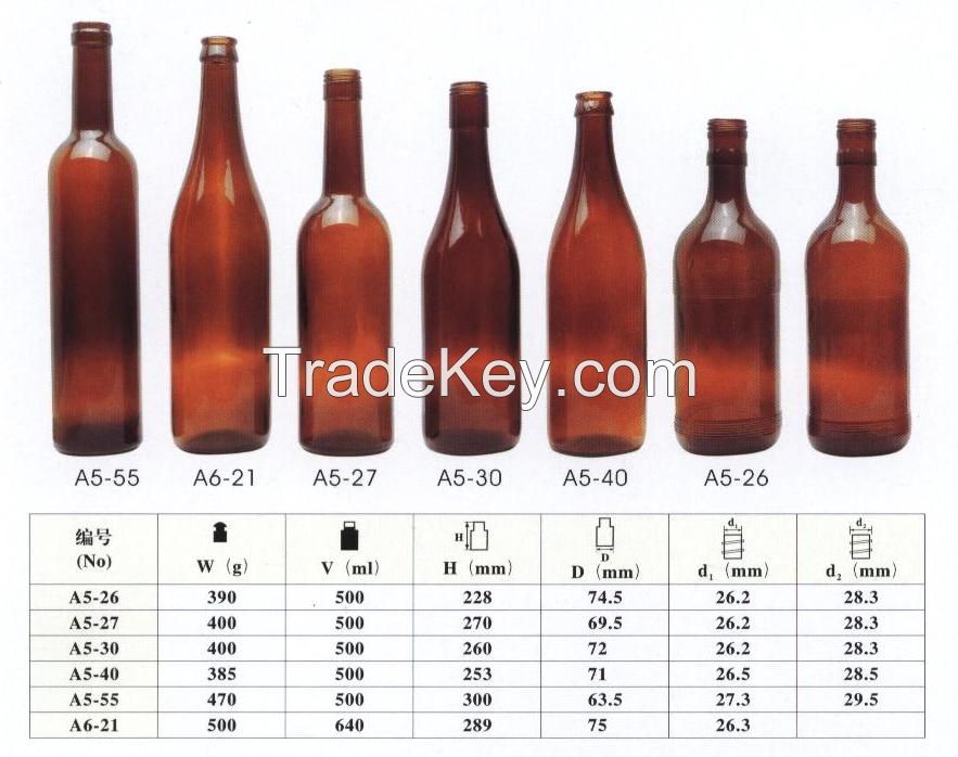 amber glass bottles