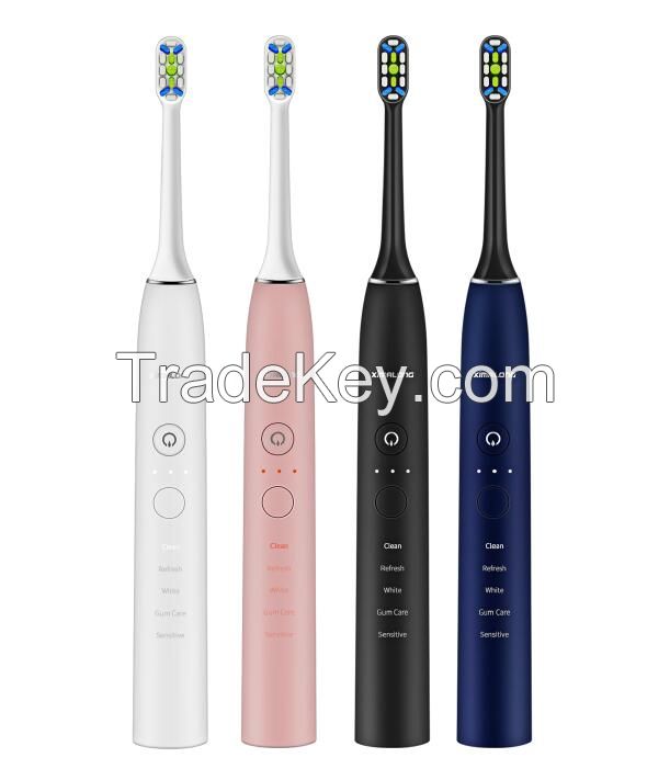 Powerful Cleaning Long Battery Life USB Charging Sonic Electric Toothbrush with 5 Brushing Modes
