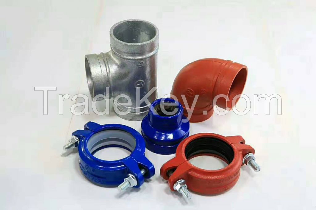 black iron casting GB/T 3287 standard ductile iron grooved pipe fittings for fire system