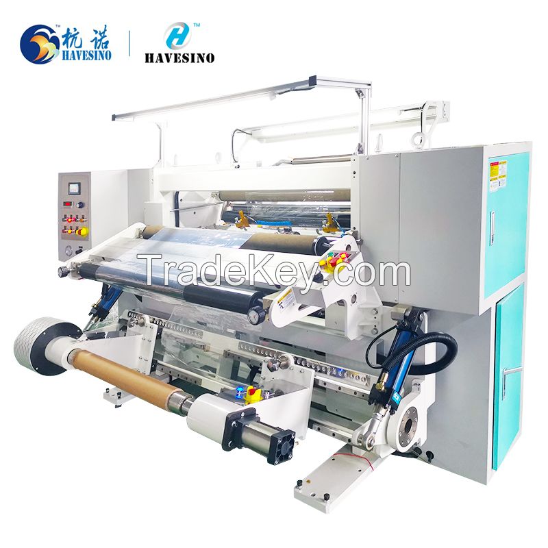 Thermal film slitter and rewinder machine for hot foil cold foil