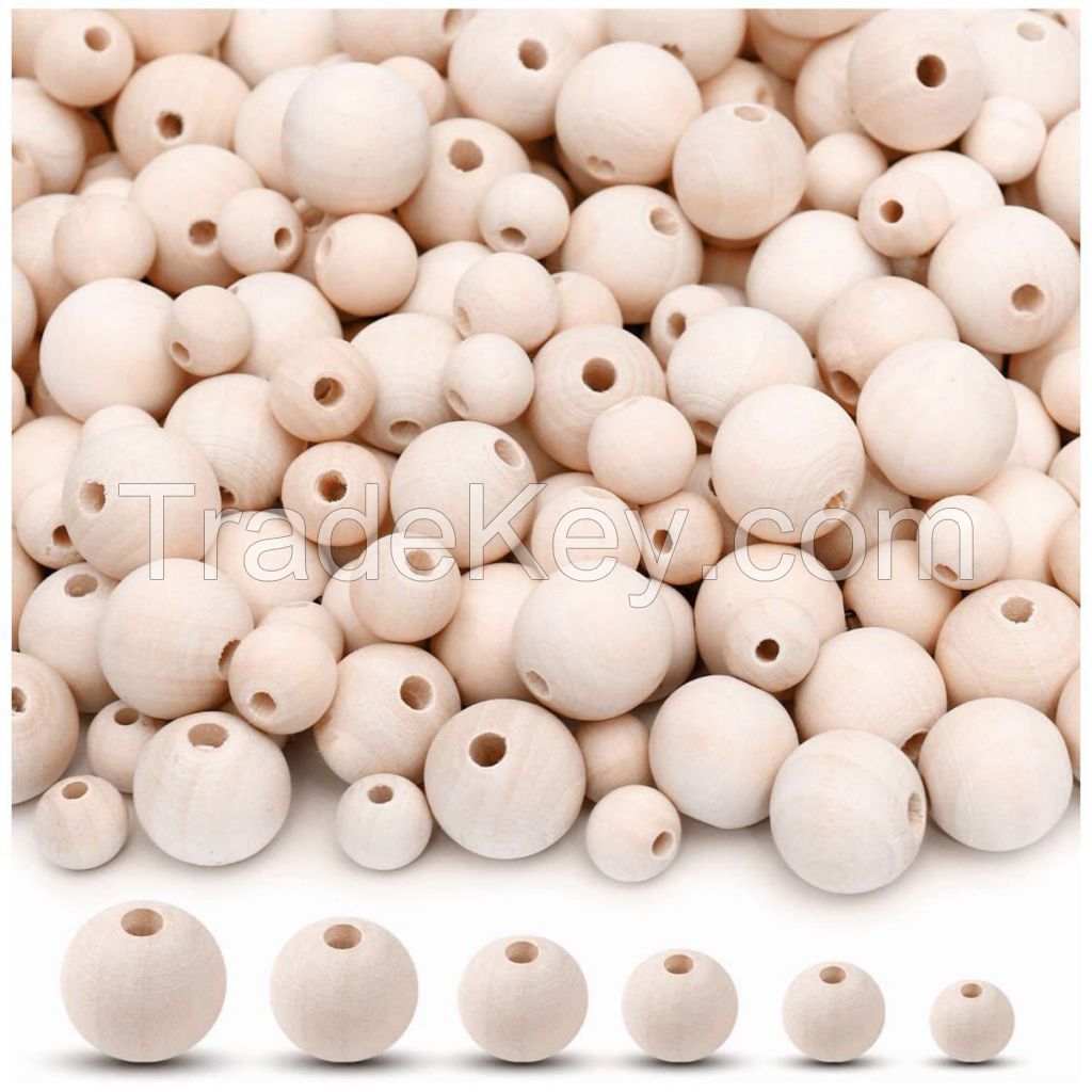 Diy jewelry accessories Hemu lotus log color round bead 2-50mm wood bead loose bead factory spot direct sales