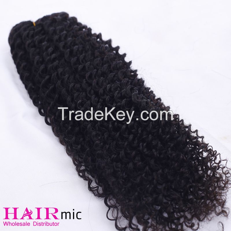 Natural Color Kinky Curly human hair weft hair weaving hair bundles from China