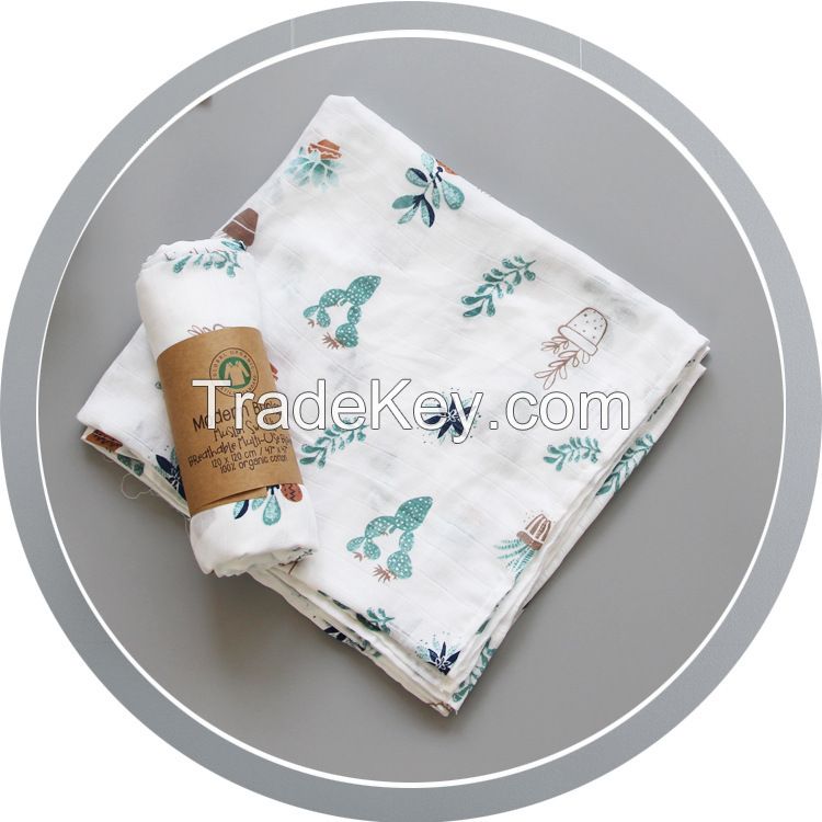 Super soft smooth 70%mboo 30%cotton Muslin swaddle, Muslin Blanket