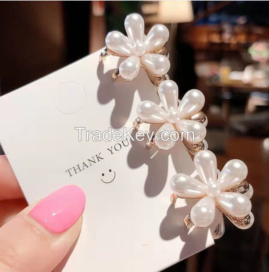 Children's Little Pearl Flower Hair Grab Clip Hairpin