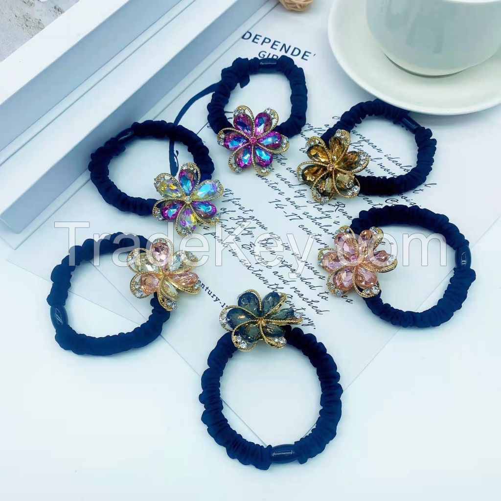 Fashion All-match Hair Rope With Rhinestone