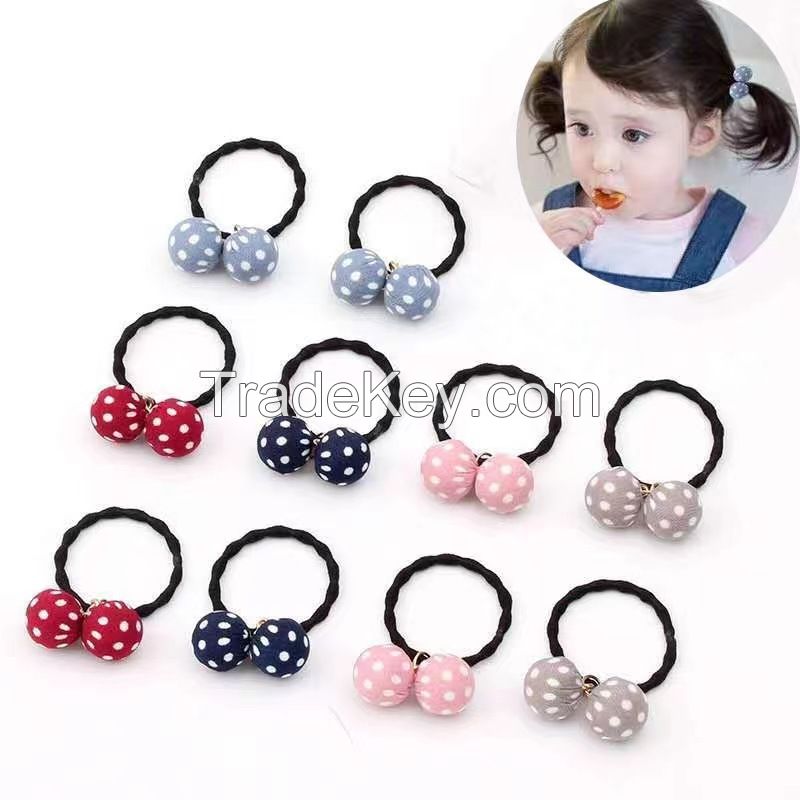 Children's Small Fabric Ball Headband 10pcs One Set