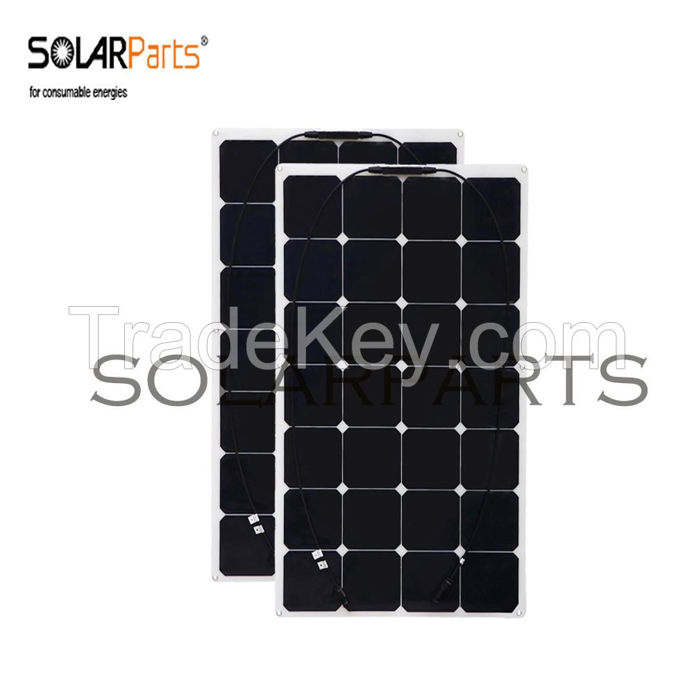 Solarparts 15V 85W Semi Flexible And Portable Solar Panel For Marine RV Camping Boat