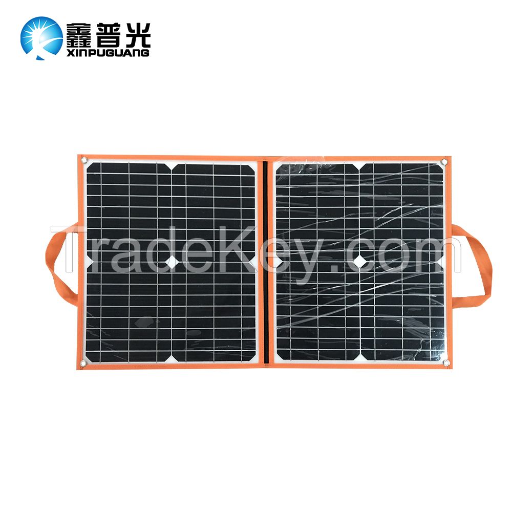 18V 40W Monocrystalline Foldable Solar Panel  With Junction Box With DC Socket And USB