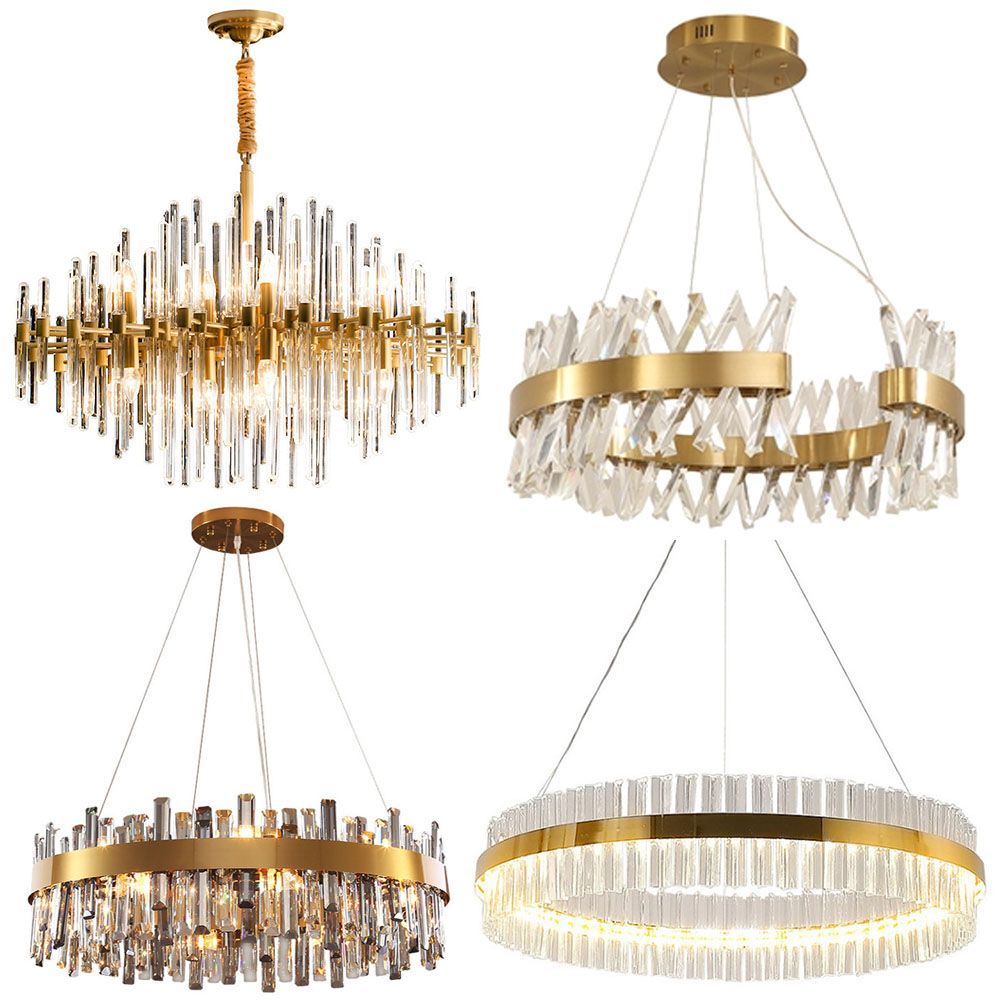 High Lumen super bright crystal brass copper glass led chandelier pendant Light