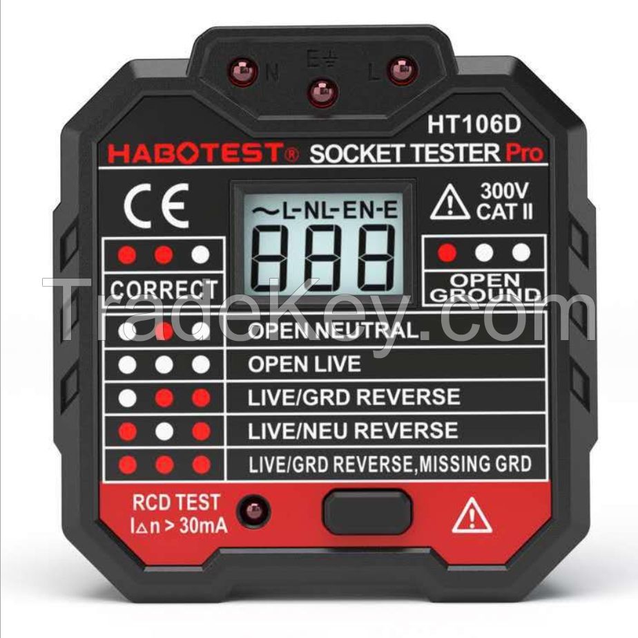 Socket Tester Digital Display Socket Detector Portable Circuit Polarity voltageTester wall Plug