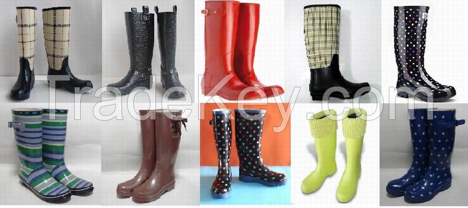 Colourful Woman Printing Rubber Boot, Ladies Rubber Rain Boots, Pretty Lady Rain Boots, Popular Style Rubber Boots, All Kinds Female Rubber Boots