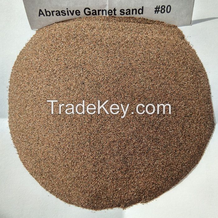 CNC water jet cutting abrasive Garnet sand 80 mesh grain washed and filtered