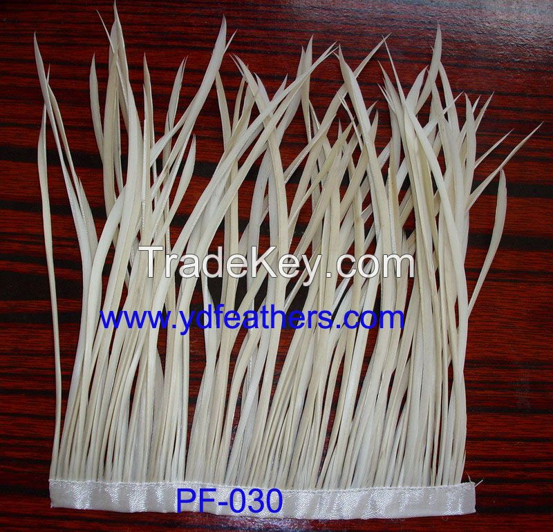 White stripped goose biots feather fringe/trim from China