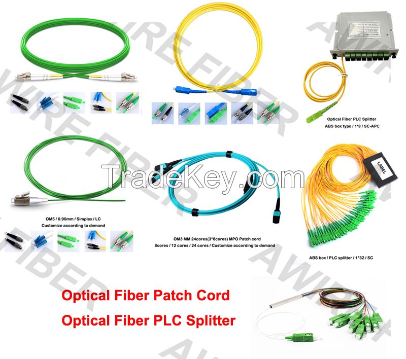 Awire Optic Fiber cable MM Patch cord simplex LC-LC connector PLC Splitter WPC84076 for FTTH