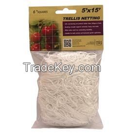 Eco Friendly White Heavy Duty Nylon Soft Plant Trellis Netting, Plastic Roll 1 Meter 5 X 15FT Climbing Plant Clumping Trellis Netting