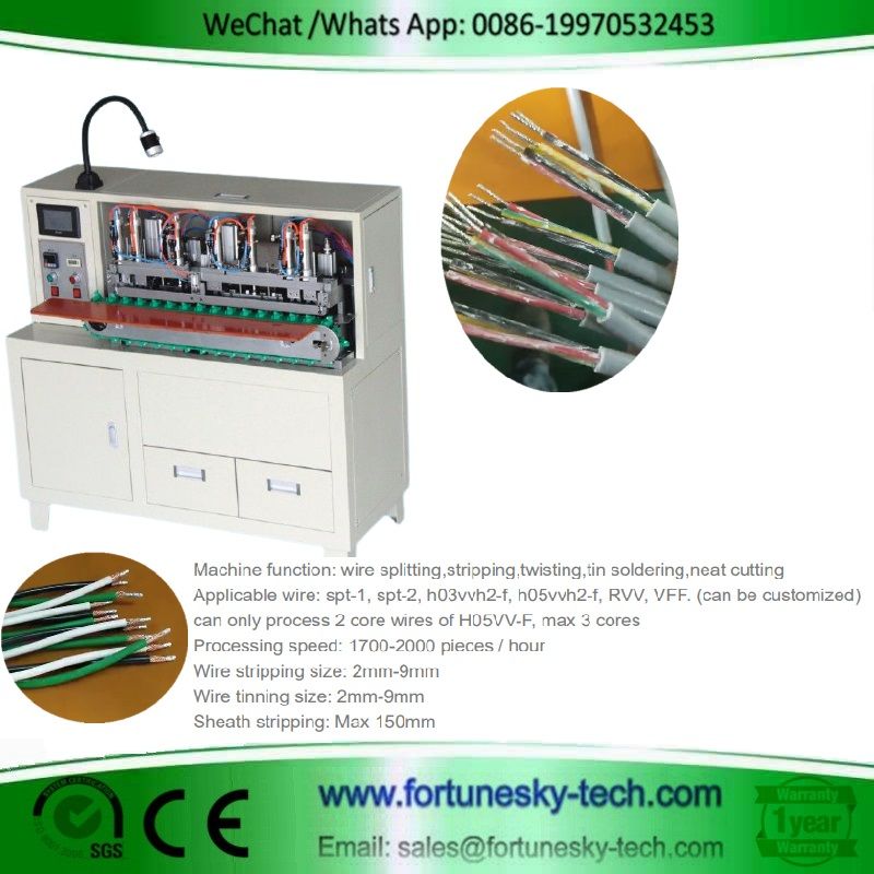 Fully Automatic Double-ends Wire Cut Strip Twist Dip Soldering Machine