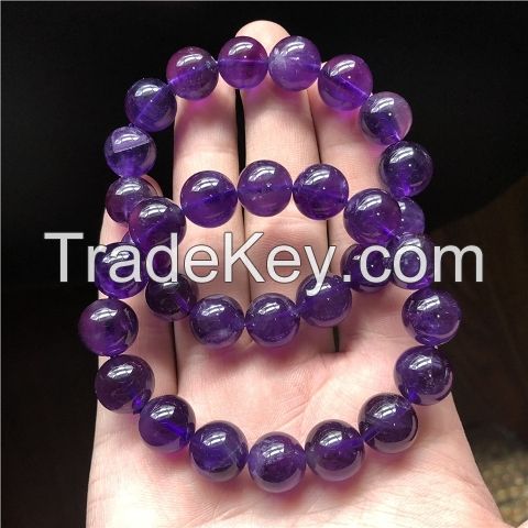 Facted Amethyst  Natural Gemstone Bracelet 6-9'' Elasticated Healing Stone Chakra Reiki