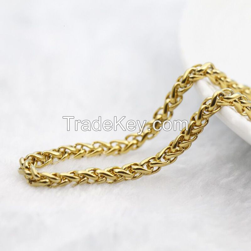 Brass snake chain 18K gold Plated necklace fashion jewelry