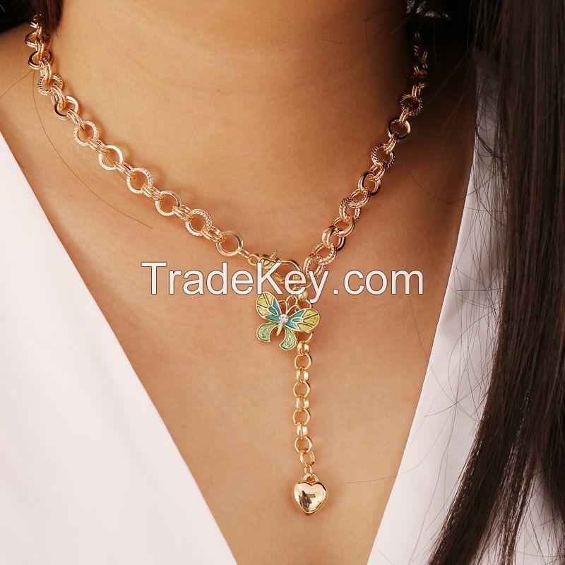 Brass snake chain 18K gold Plated necklace fashion jewelry