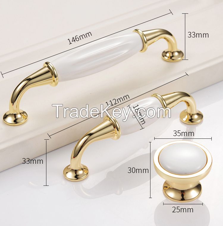 Customized ceramic knob handles ceramic zinc alloy furniture handles: