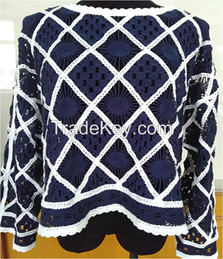 Women's hand crochet sweater