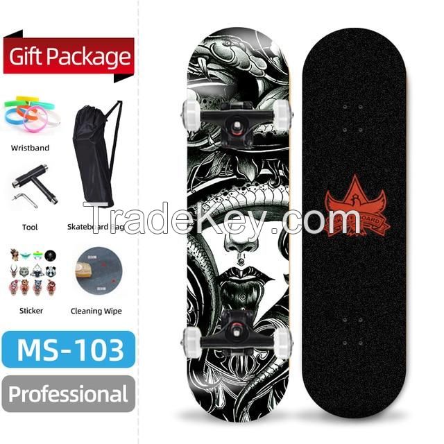 7 Layer Chinese Maple Complete  Skateboard