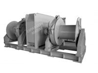 30T hydraulic power double drums winch