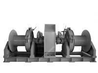 Marine mooring winches with double drums