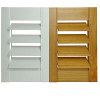High quality interior basswood shutter  wood finish shutters eyebrow horizontal top shutters