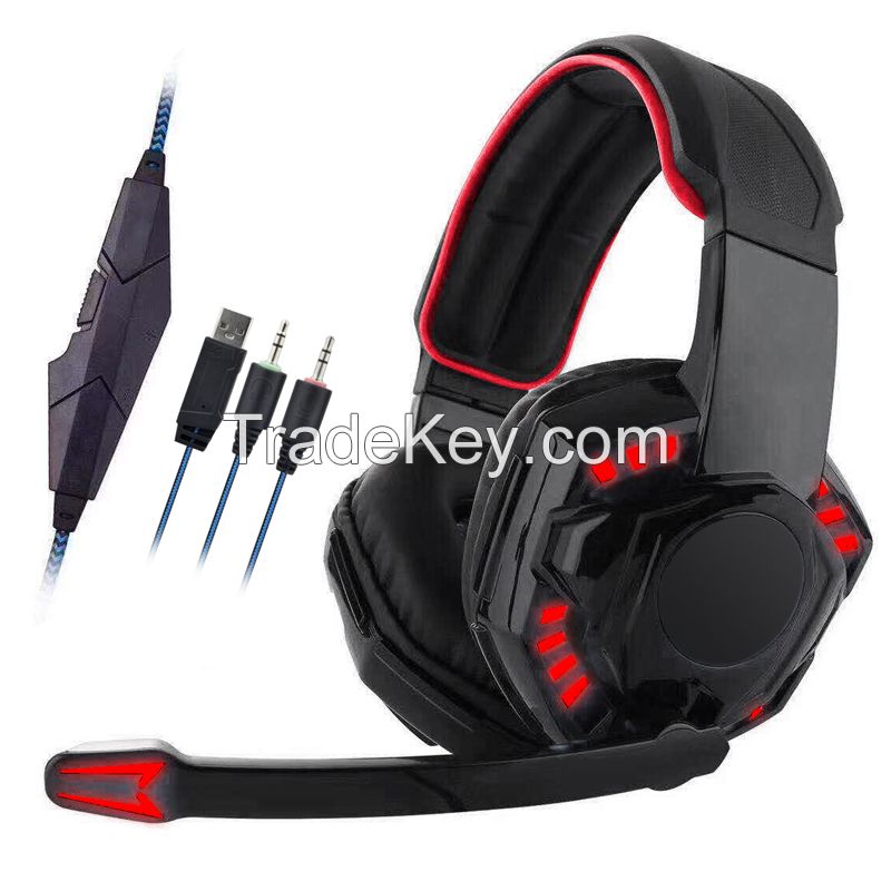 Best Selling Stereo PC Casque Gaming Headset Headphone with Mic LED Light for PS4 Auriculares Gamer