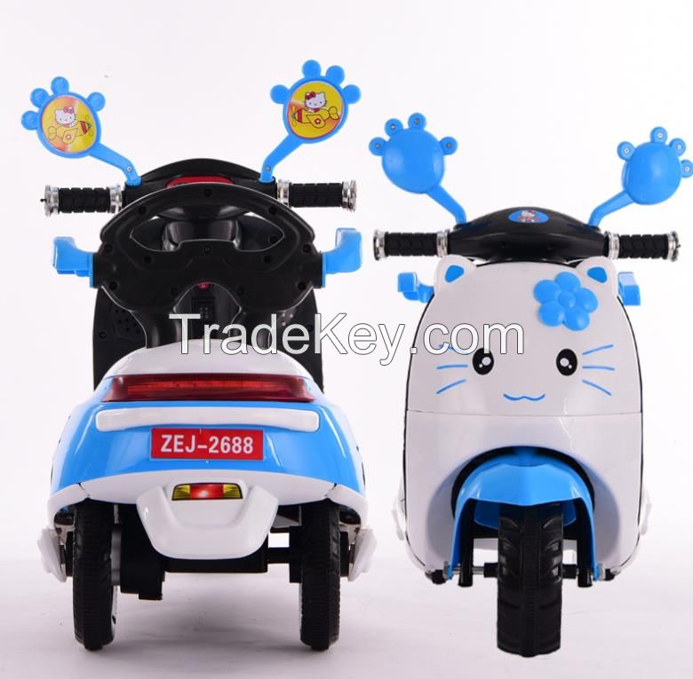 Cheap Cat Image Kid 6V Battery Powered Ride on Motorcycle Tricycle