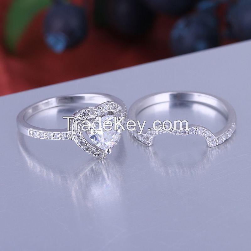 925 sterling silver wedding and engagement rings and bands set