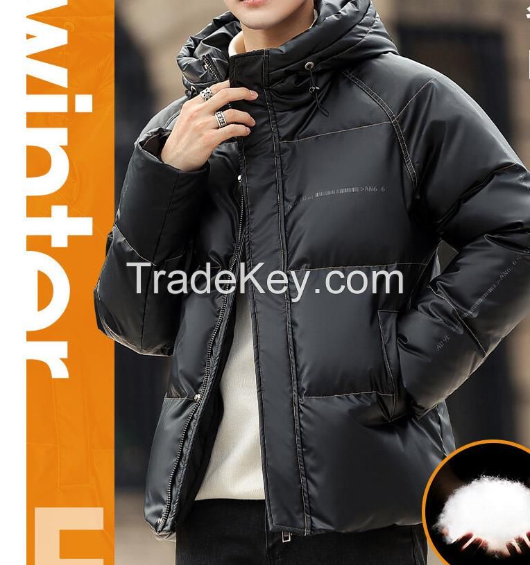 OEM Custom Logo shiny mens down coat winter goose duck down puffer jac