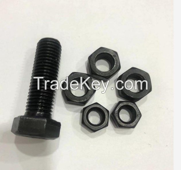 Fastener DIN934 hex nuts and bolts carbon steel M12 M16 M18 M20 M22 M24 black/plain/zinc plated 4.8/6.8/8.8 with good quality