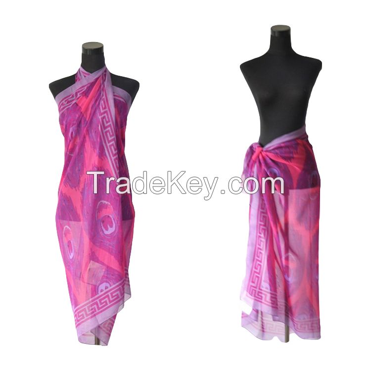 Popular Beachwear swimwear Pareo Sarong in 100% RPET recycled Polyester Audited Factory