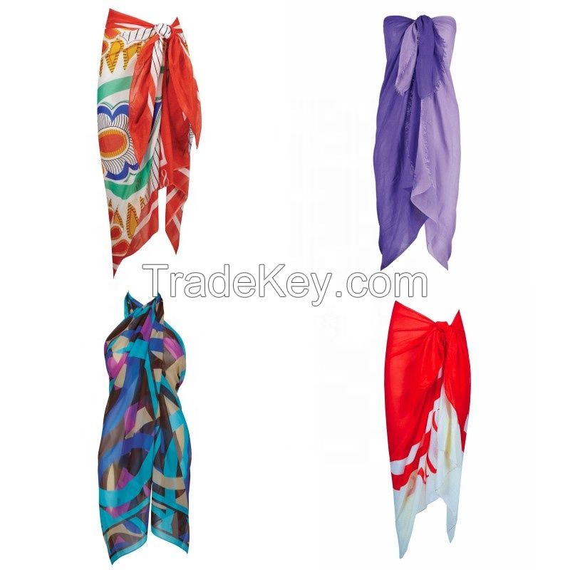 Popular Beachwear swimwear Pareo Sarong in 100% RPET recycled Polyester Audited Factory