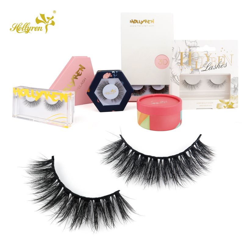 2020 Hot selling Mega Volume Double Layered Effect Lashes Minks 3d Vegan Synthetic Custom Logo Fluffy Faux Mink Lashes