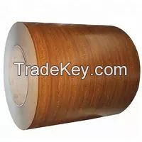 Wood Grain 15/7um 25/20um Galvanized Material Roofing Coil Steel