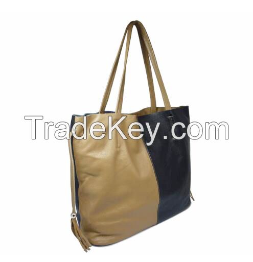 leather shopper