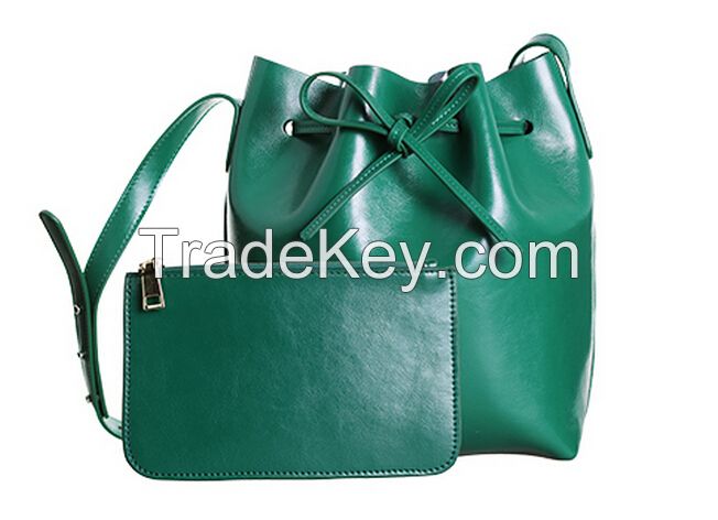 leather bucket bag