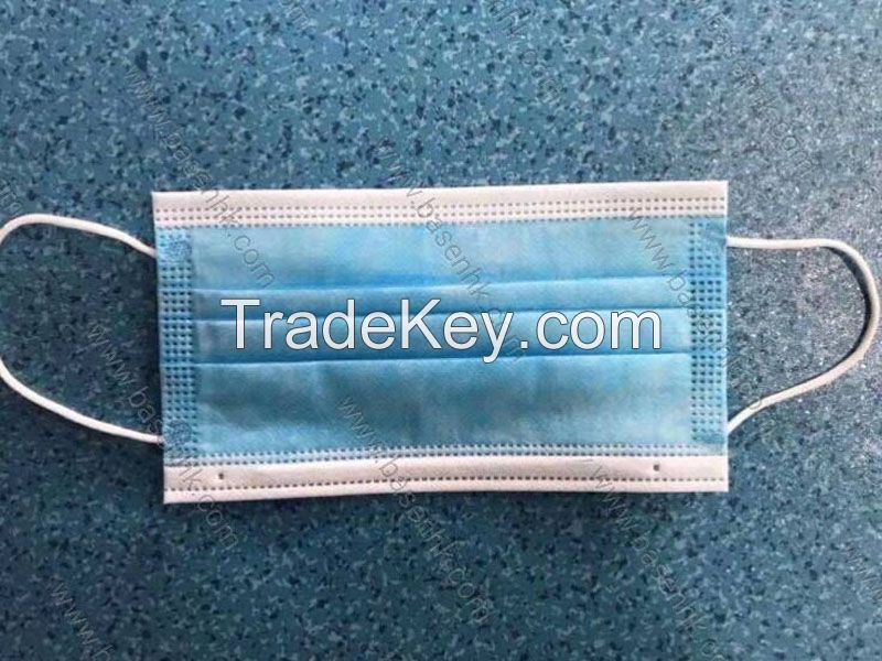 ear loop Face Mask made of 3 ply filter Non woven fabric 20/20/25 gsm