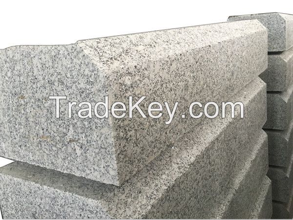 Dalian granite curb stones light grey granite cobblestone kerb stone for sale